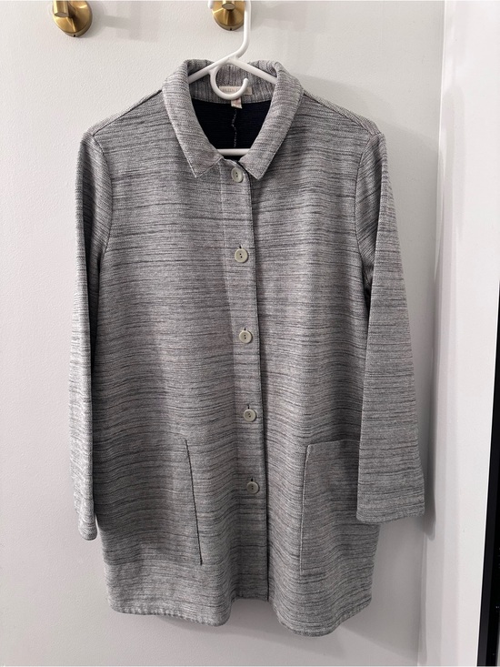 Eileen Fisher Jackets & Blazers - Eileen Fisher Organic Cotton Collar Long Jacket/Coat minimalist layering Size M